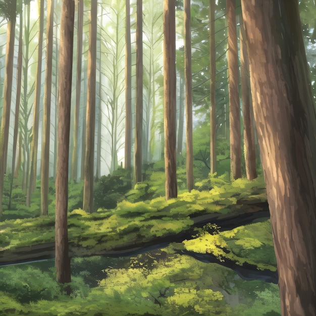 Forest realistic photo generative AI