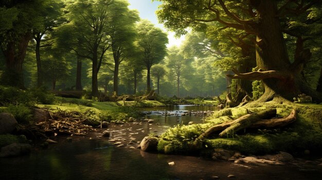 Premium AI Image | Forest Sanctuary Background