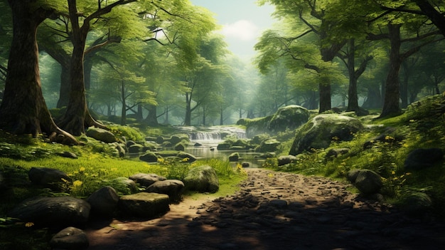 Premium AI Image | Forest Sanctuary Background