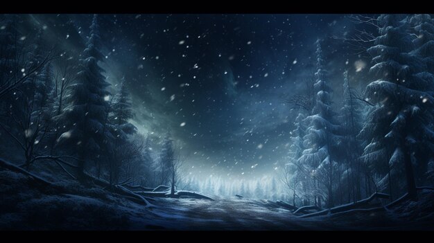 Photo forest snowfall background