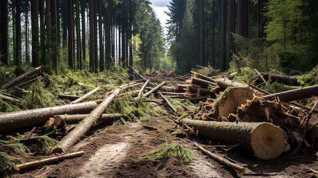 Forest storm damage in Poland