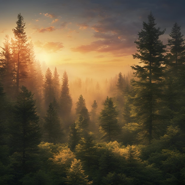 Photo forest amp sunset wallpaper