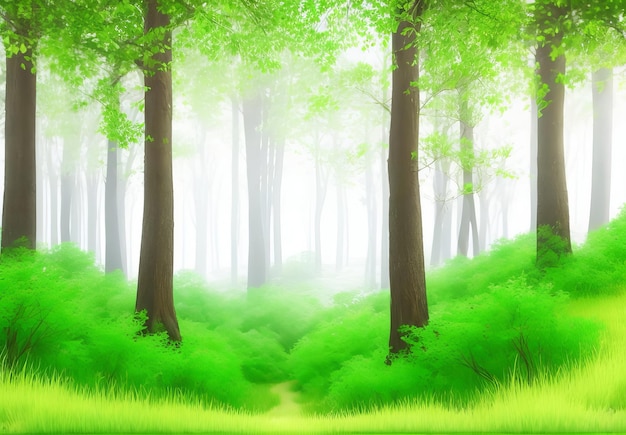 Forest on transparent background 3d rendering