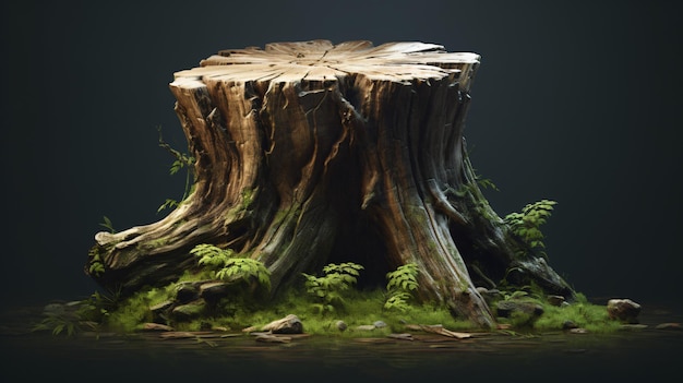 Forest tree stump