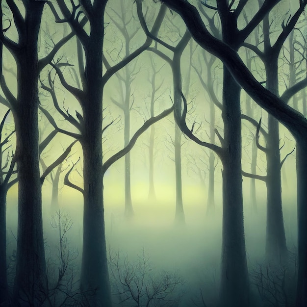 Premium Photo Forest in twilight background
