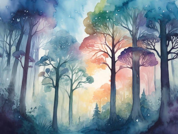 Photo forest watercolor