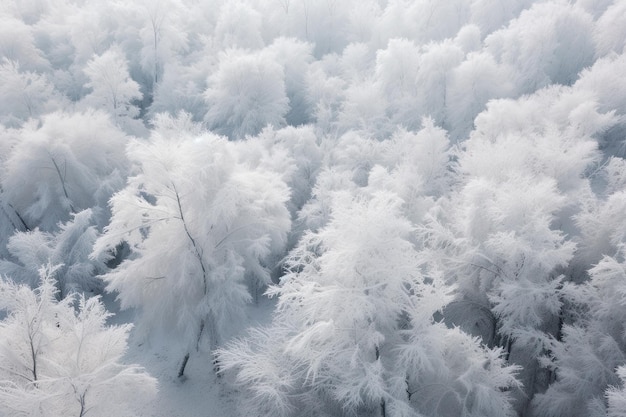 Photo forest in winter top view