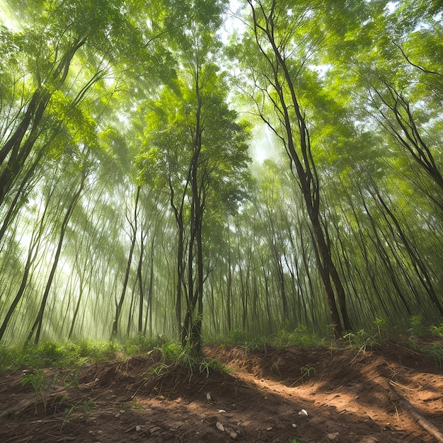 a forest with a few trees and a sign that says quot spring quot