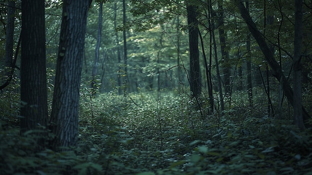 Foto una foresta con uno sfondo verde e una foreste con una foresta sullo sfondo