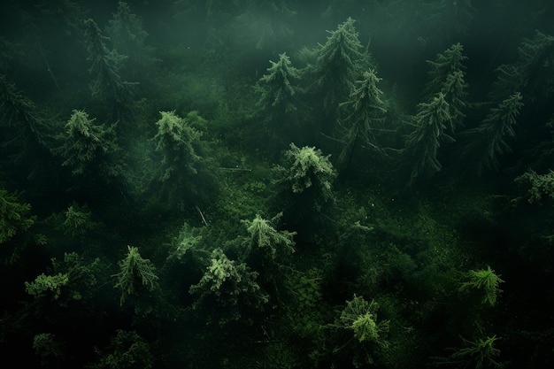 Photo a forest with many trees and a lot of green foliage