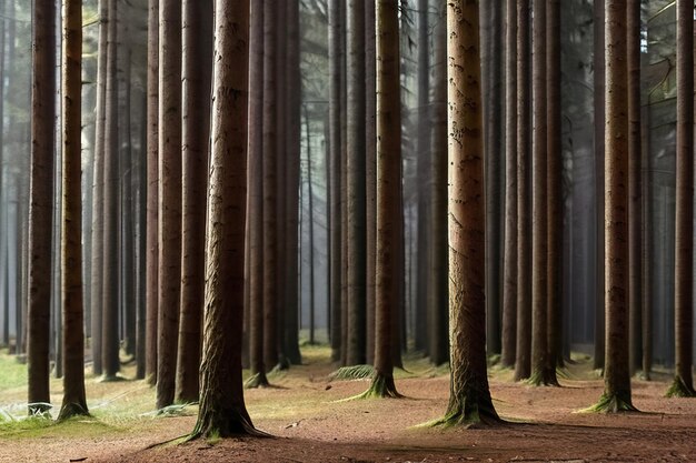 Photo a forest with a path in the middle of it