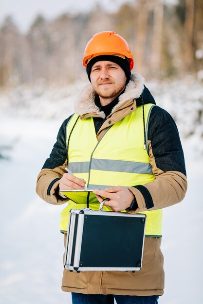 The forestry inspector inspects the forest lands