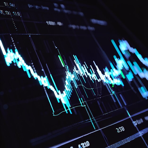 Forex Chart in Black Background