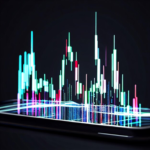 Фото Устройство forex chart в черном фоне