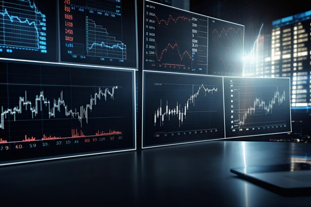 外国為替取引市場と開発コンセプト仮想抽象財務グラフの多重露出生成AI