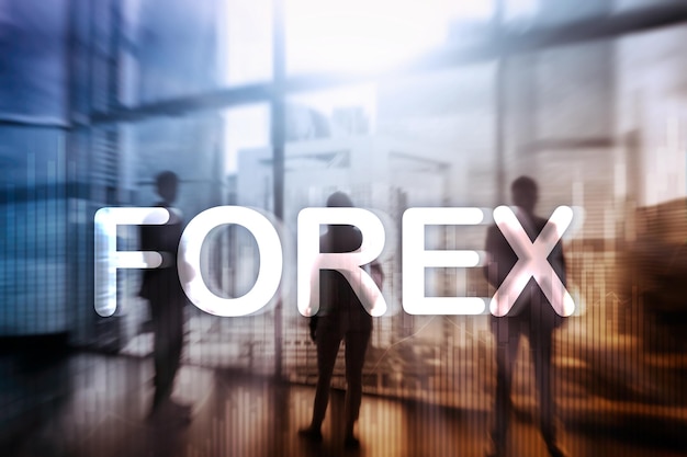 Forex trading en investeringsconcept op dubbele belichting onscherpe achtergrond