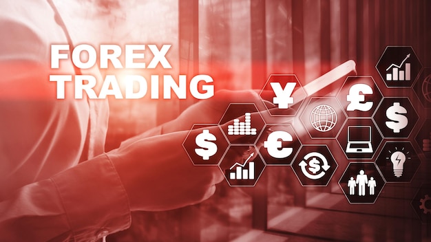 Forex Trading Graphic concept suitable for financial investment or Economic trends Business background