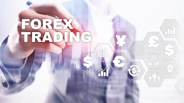 Торговля на форекс Графическая концепция, подходящая для финансовых инвестиций или экономических тенденций