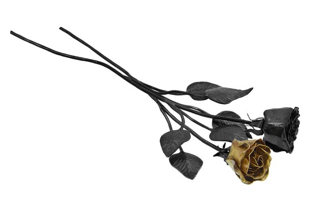 Forged roses on a white background