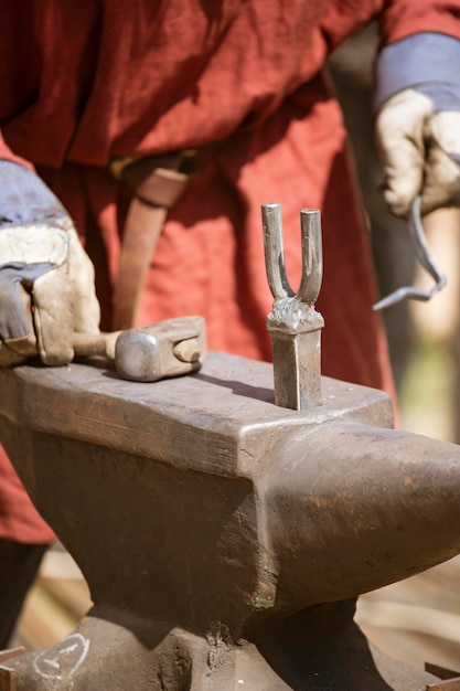 Forging metal closeup