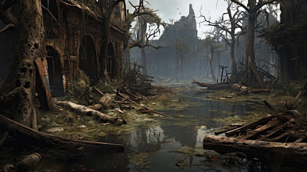 Forgotten Ruins in Swamp