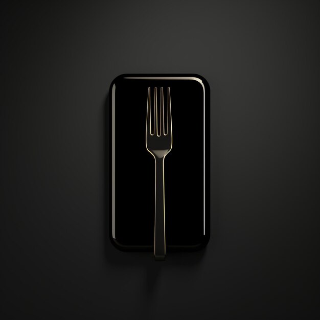 Photo a fork on a black surface