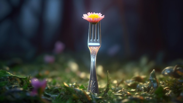 Fork and flower Generative AI