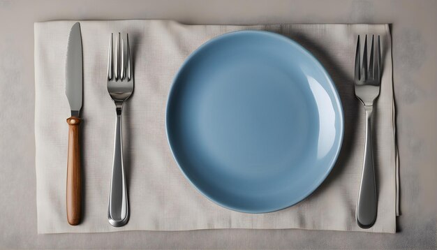 Photo a fork and a knife are on a place mat with a fork