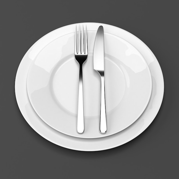 Fork and knife with plates