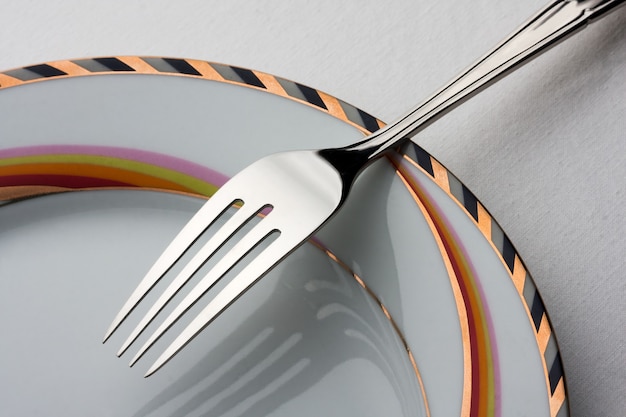 Fork on plate