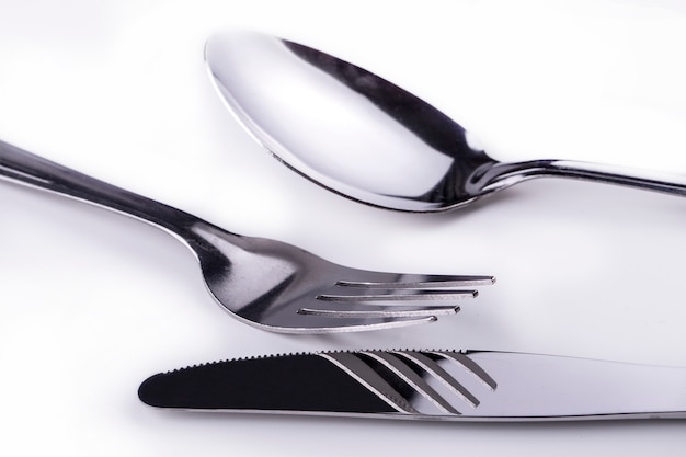 Fork, spoon and knife isolated