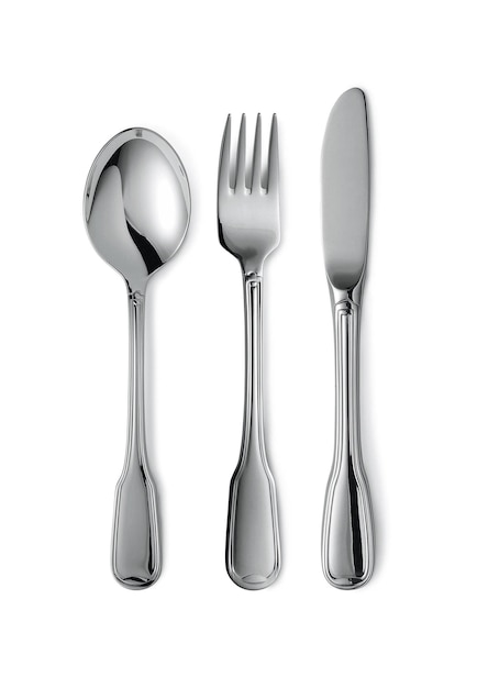 Fork spoon and knife isolated