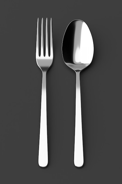 Fork and spoon silverware