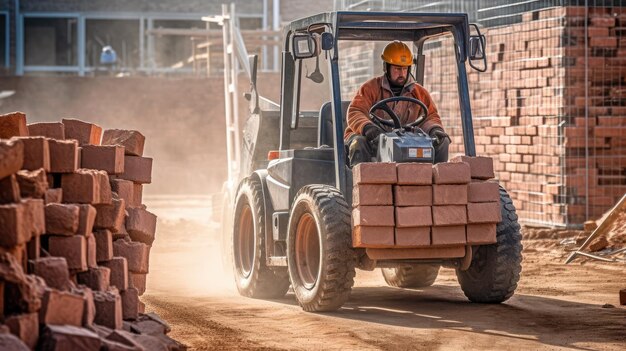 Forklift being moved