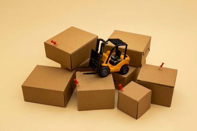 Forklift and boxes supply chain