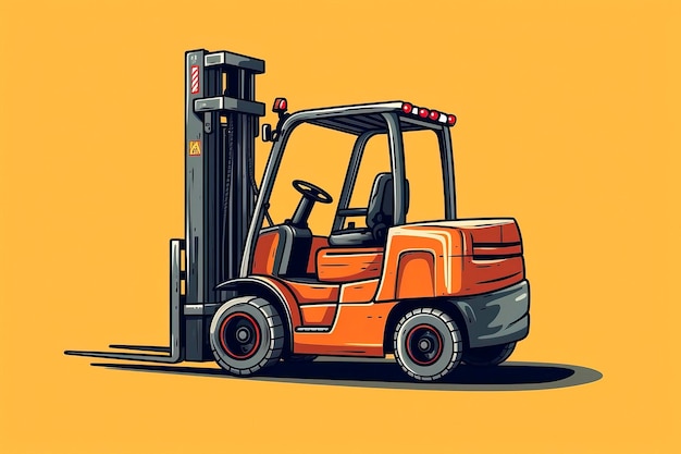 Forklift Illustration Transportation illustration Generative AI