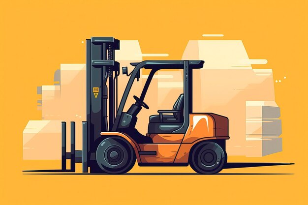 Forklift Illustration Transportation illustration Generative AI