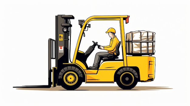 Photo forklift line drawing illustration