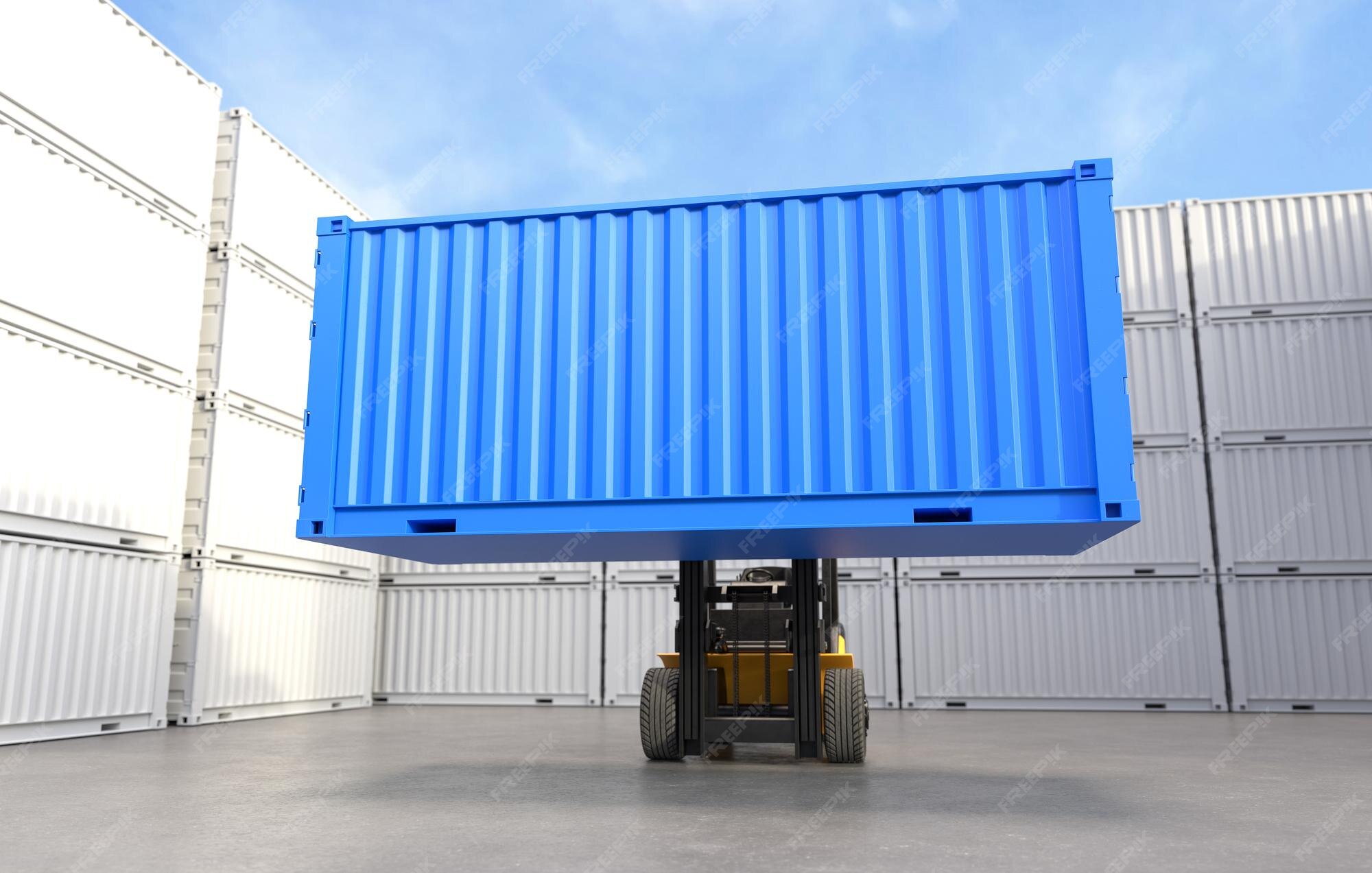 Premium Photo | Forklift truck lifting container shipping concept