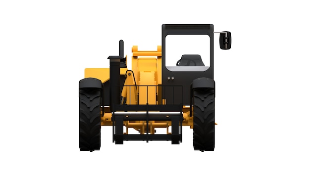 Forklift truck on a white isolated