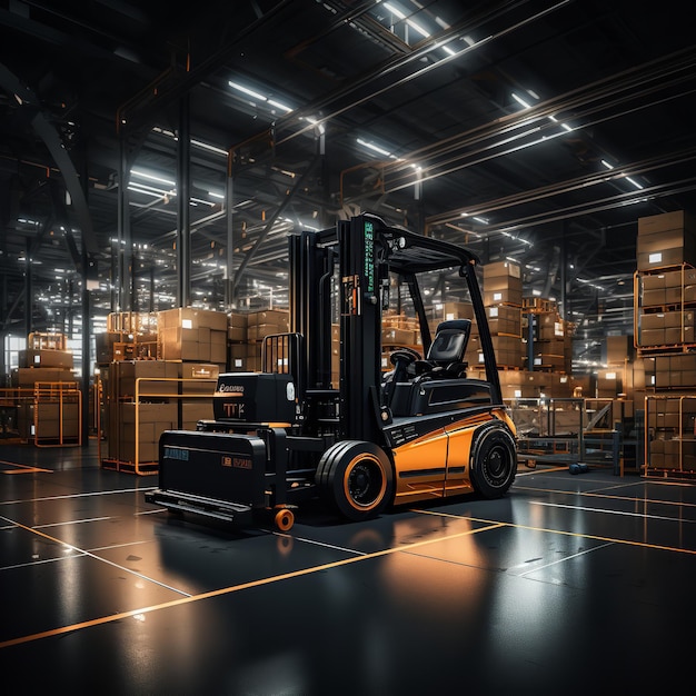 A forklift using artificial intelligence automation Generative Ai