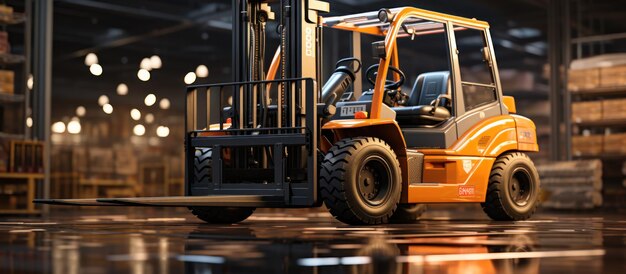 Photo forklift in warehouse