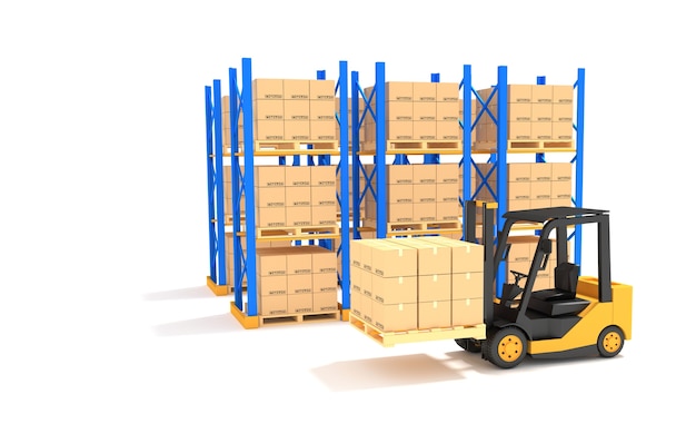 Forklift with Pallet rack