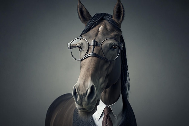 Formeel geklede paardensportbril in portret Generatieve AI
