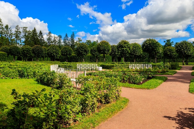 Formele tuin in Catherine Park in Tsarskoye Selo Pushkin, Rusland