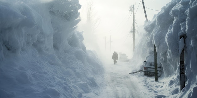 Foto formidabile potenza della natura attraverso ricorrenti tempeste di neve e clima estremamente freddo ricordando ai lettori