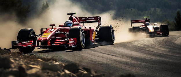 Photo formula 1 cars racing on trail