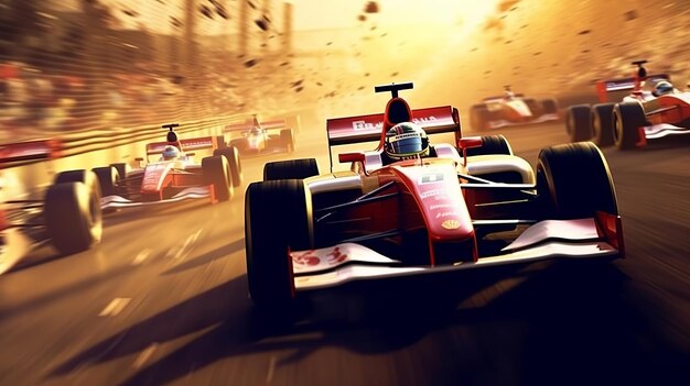 Foto auto da corsa di formula 1 ia generativa