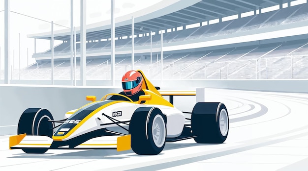 Formule-raceauto op de baan