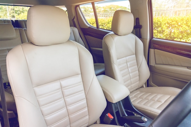 Photo fornt passenger seats in modern luxury car